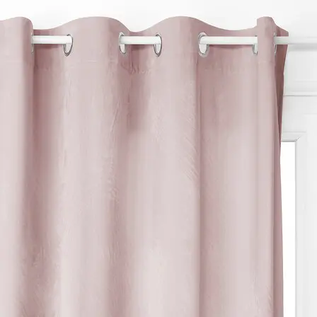 Rideau occultant vel rose 140x260
