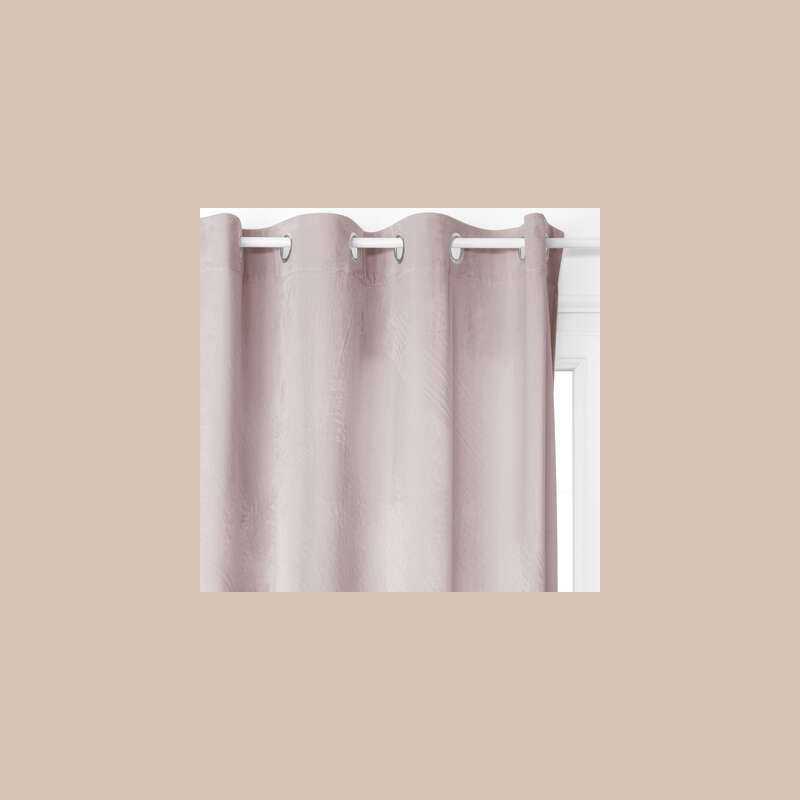 Rideau occultant vel rose 140x260