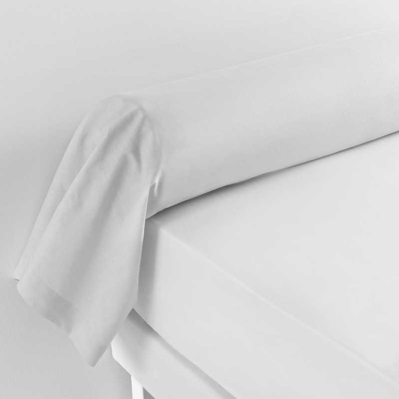 Taie de traversin 85 x 185 cm uni 57 fils lina blanche avec point bourdon
