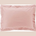 Taie d'oreiller vp 50 x 70 cm percale uni 78 fils percaline rose avec p. bourdon