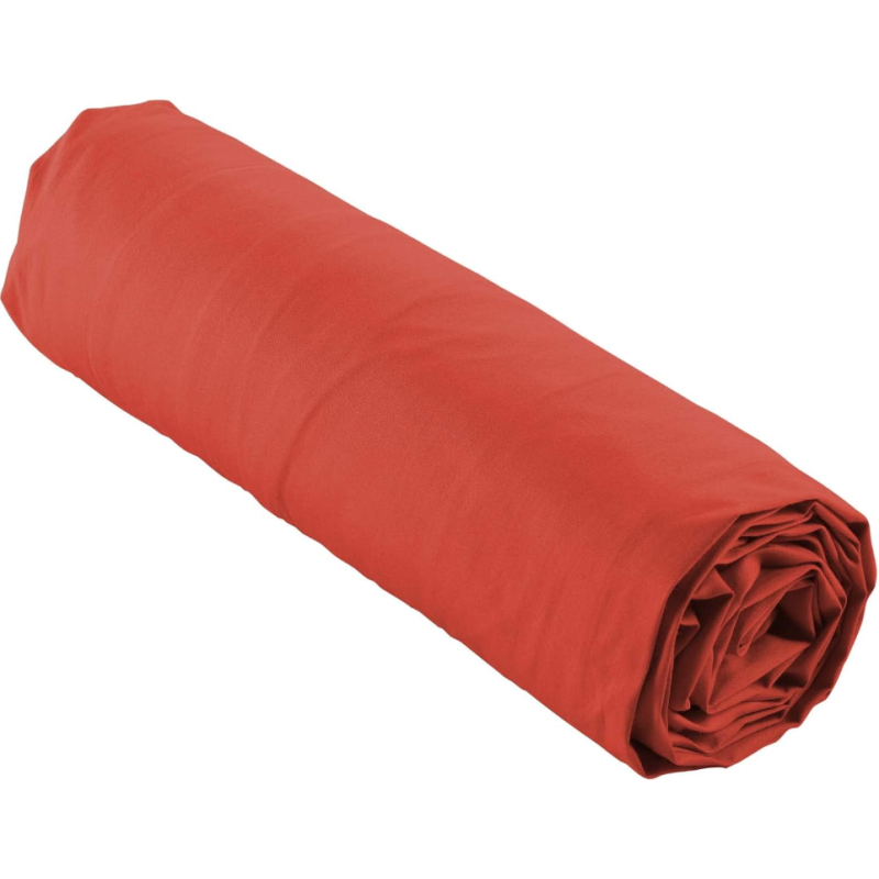 Drap housse 90 x 190 cm percale uni 78 fils percaline terracotta