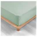 Drap housse 90 x 190 cm percale uni 78 fils percaline sauge