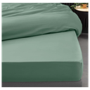 Drap housse 2 personnes 180 x 200 cm percale uni 78 fils percaline sauge