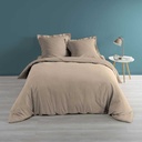 Housse de couette 2 personnes 260 x 240 cm percale uni 78 fils percaline naturel
