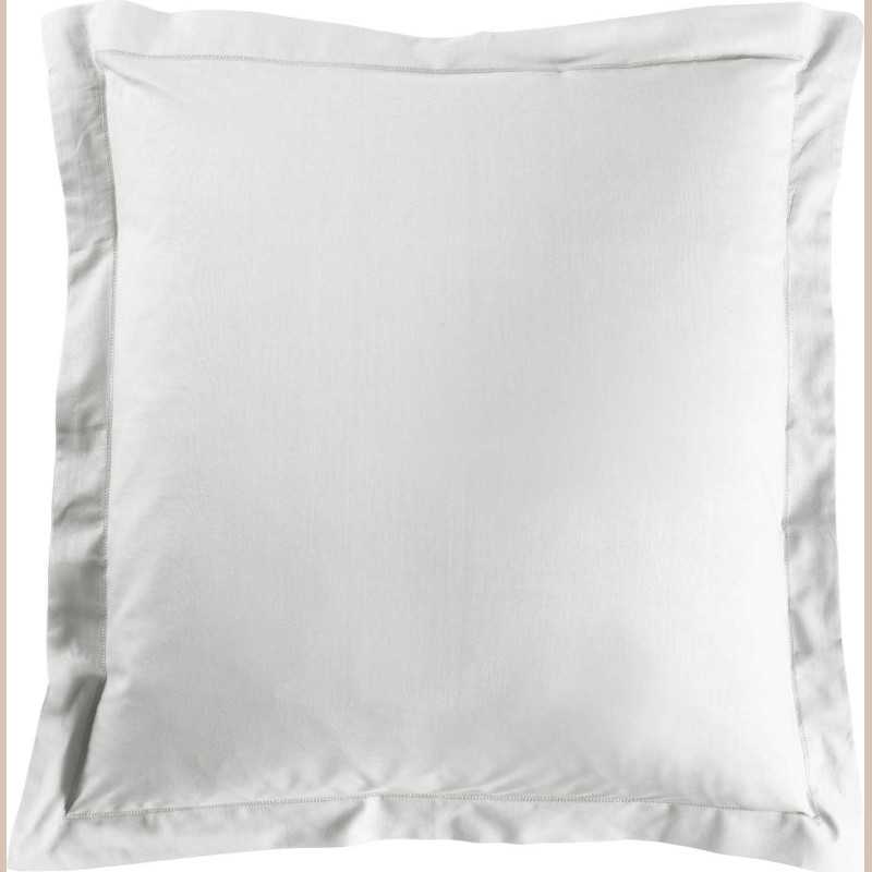 Taie d'oreiller vp 63 x 63 cm uni 57 fils lina blanc avec point bourdon