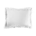 Taie d'oreiller vp 50 x 70 cm uni 57 fils lina blanc +point bourdon