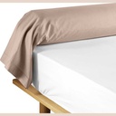 Taie de traversin 85 x 185 cm uni 57 fils lina rose avec point bourdon
