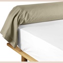 Taie de traversin 85 x 185 cm uni 57 fils lina sable +point bourdon