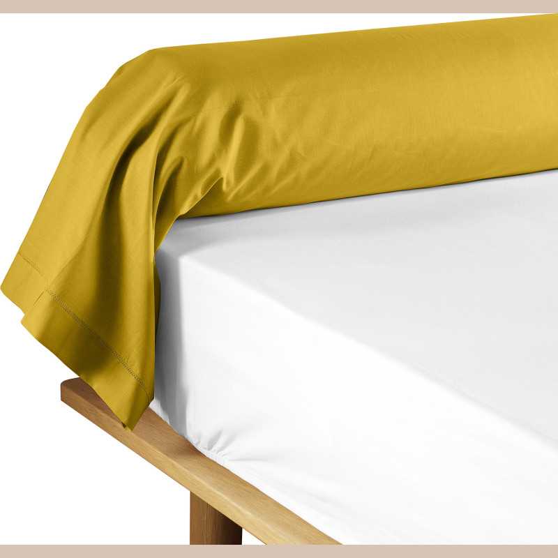 Taie de traversin 85 x 185 cm uni 57 fils lina curry +point bourdon