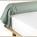 Taie de traversin 85 x 185 cm uni 57 fils lina sauge +point bourdon