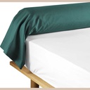 Taie de traversin 85x185 cm uni 57 fils lina emeraude avec point bourdon
