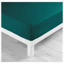 Drap housse 1 personne 90 x 190 cm uni 57 fils lina emeraude