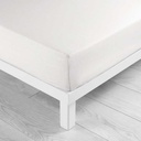 Drap housse 2 personnes 160 x 200 cm uni 57 fils lina blanc