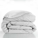 Housse de couette 2 personnes 260 x 240 cm uni 57 fils lina blanc