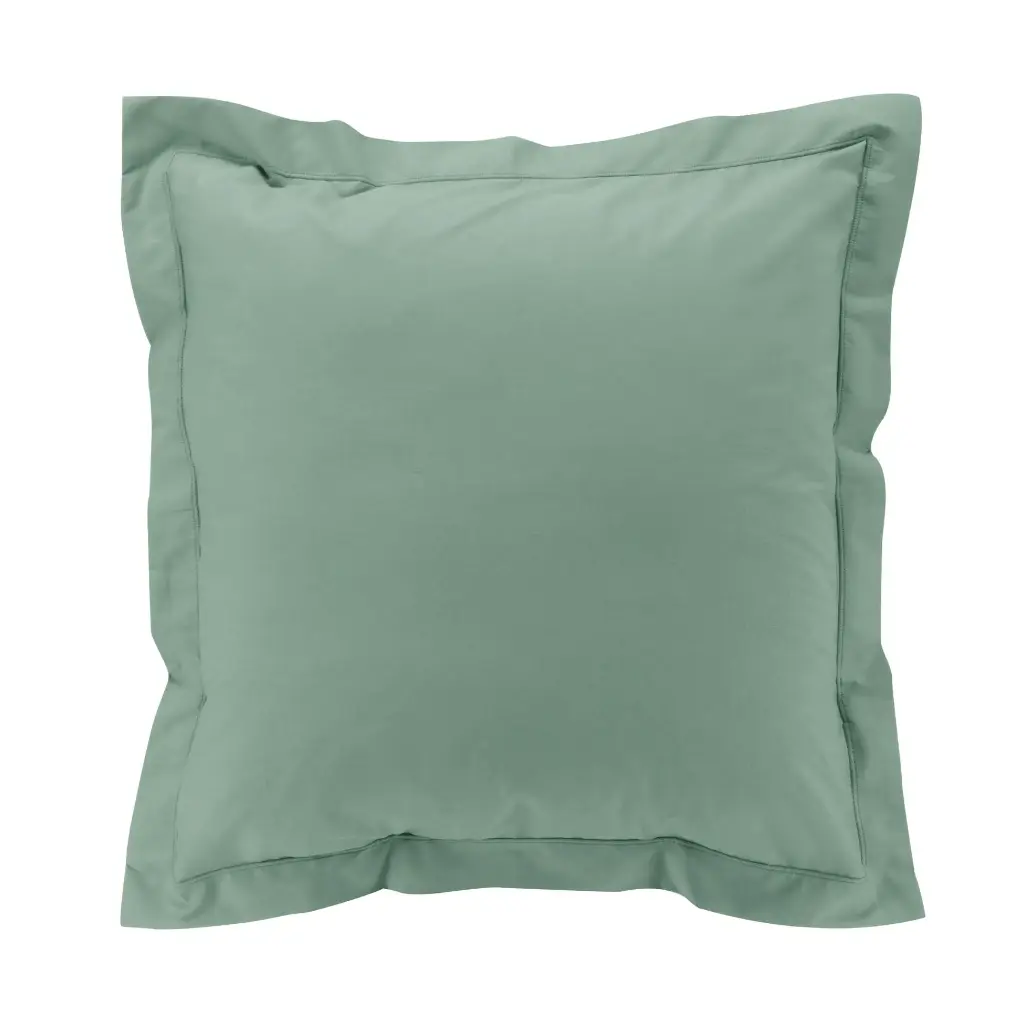 Taie d'oreiller vp 63 x 63 cm percale uni 78 fils percaline tilleul avec p. bourdon