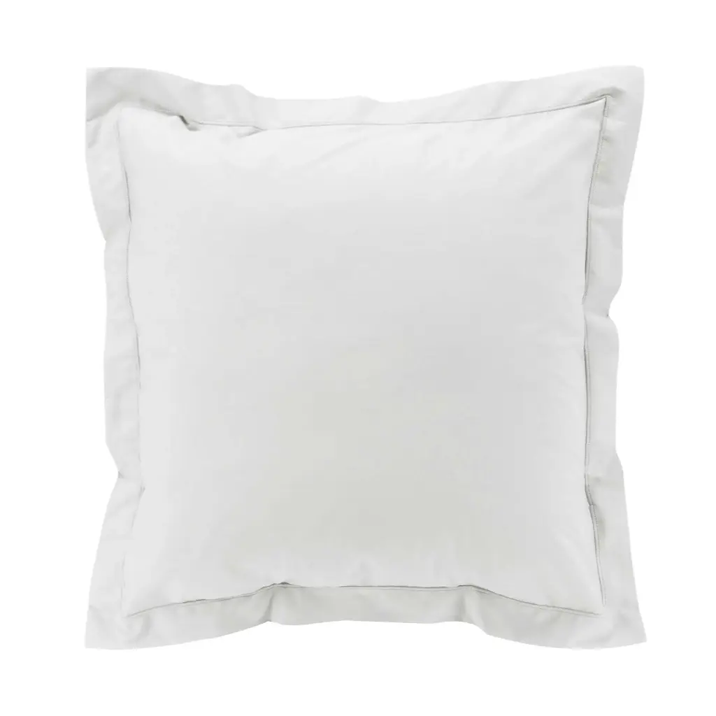 Taie d'oreiller vp 63 x 63 cm percale uni 78 fils percaline white avec p. bourdon