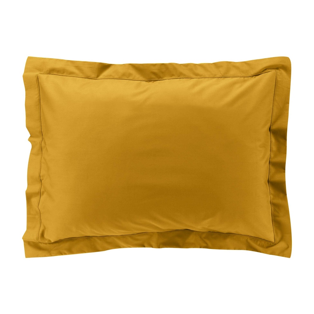 Taie d'oreiller vp 50 x 70 cm percale uni 78 fils percaline curry +p. bourdon