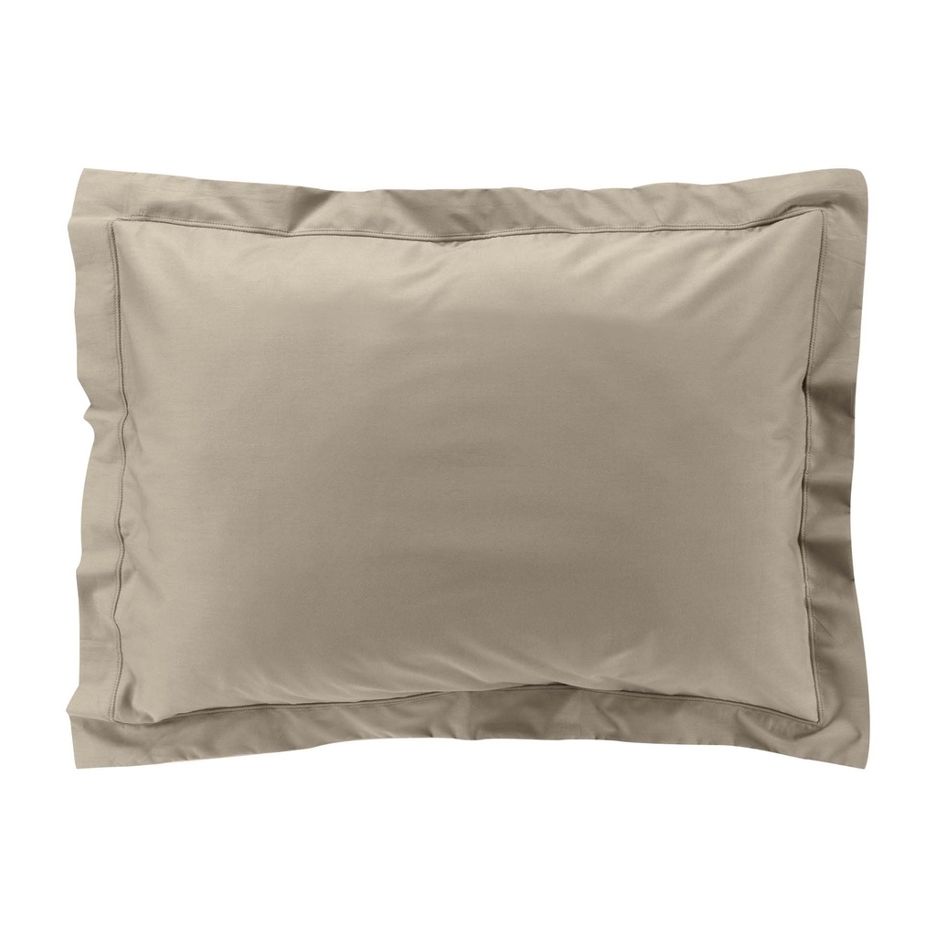 Taie d'oreiller vp 50 x 70 cm percale uni 78 fils percaline sable +p. bourdon
