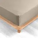 Drap housse 2 personnes 140 x 190 cm percale uni 78 fils percaline sable