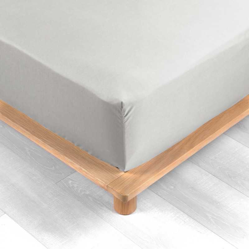 Drap housse 2 personnes 160 x 200 cm percale uni 78 fils percaline white