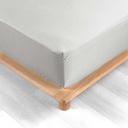 Drap housse 2 personnes 160 x 200 cm percale uni 78 fils percaline white