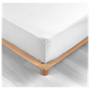 Drap housse 2 personnes 180 x 200 cm percale uni 78 fils percaline white