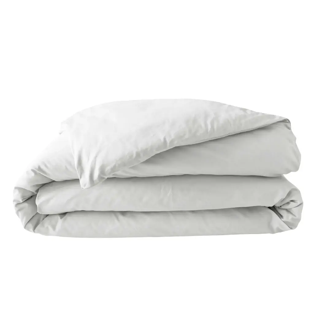 Housse de couette 2 personnes 240 x 220 cm percale uni 78 fils percaline white