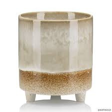 Pot fleur porcelaine 10x11cm marron