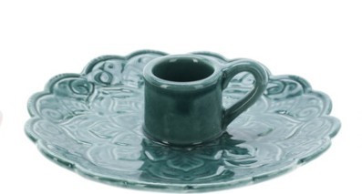 Porcelaine bougeoir tasse vert