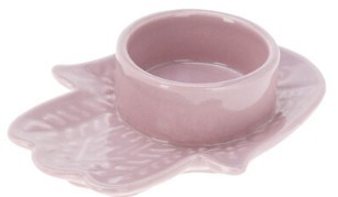 Porcelaine bougeoir main mauve