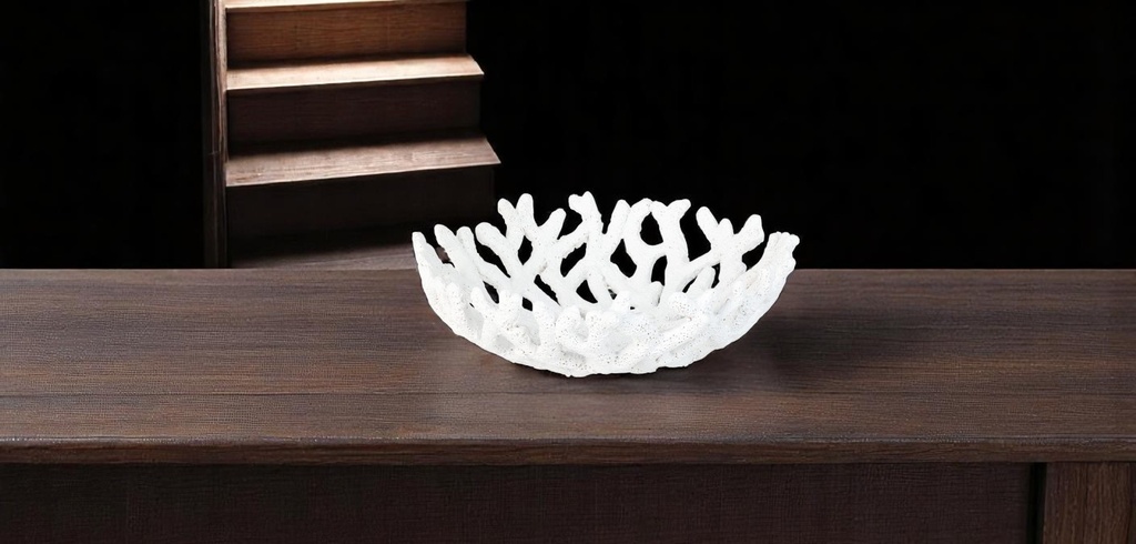 Coupe à fruits corail blan 23cm