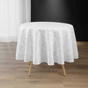 Nappe ronde (0) 180 cm polyester imprime metallise lonigold
