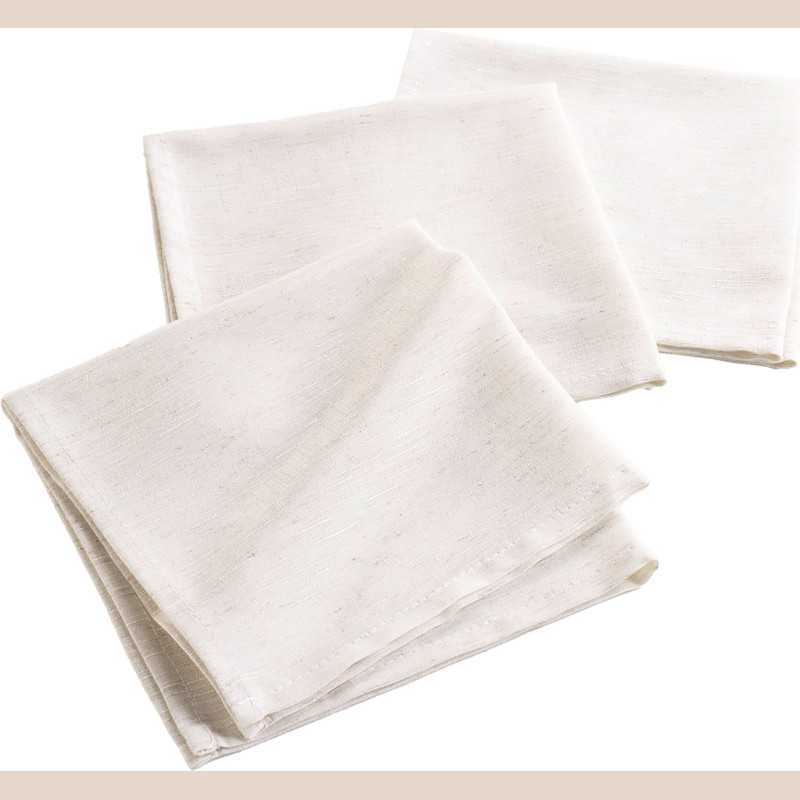 3 serviettes de table 40 x 40 cm polyester/lin uni pauline