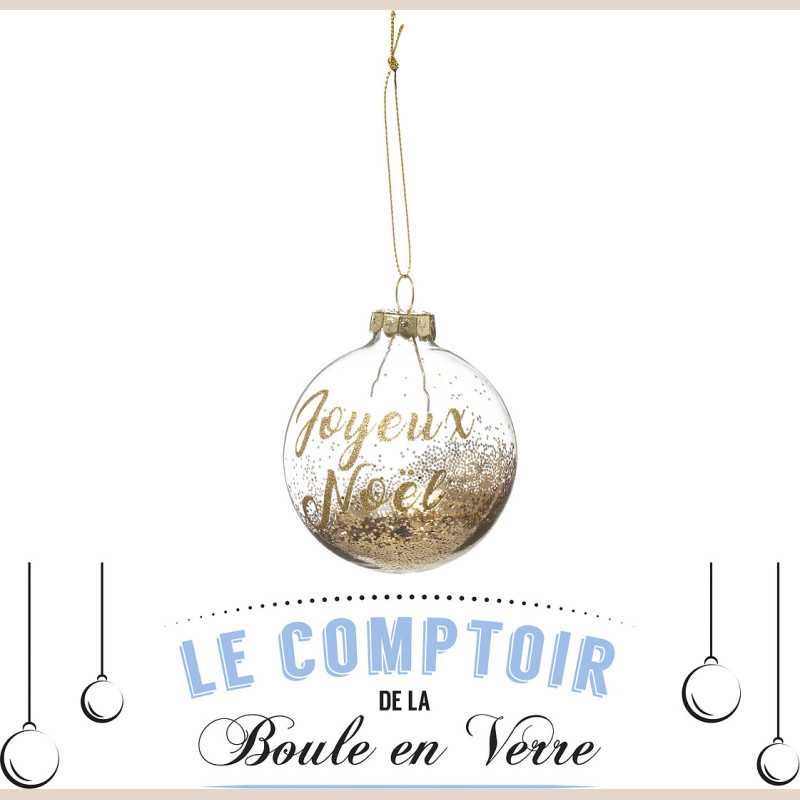 Boule de noel verre 70mm jn dore