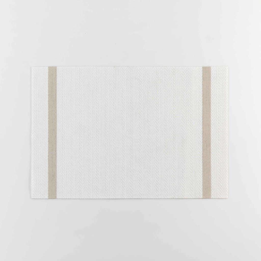 Set de table 30 x 45 cm pvc+fils metallises goldira blanc/or