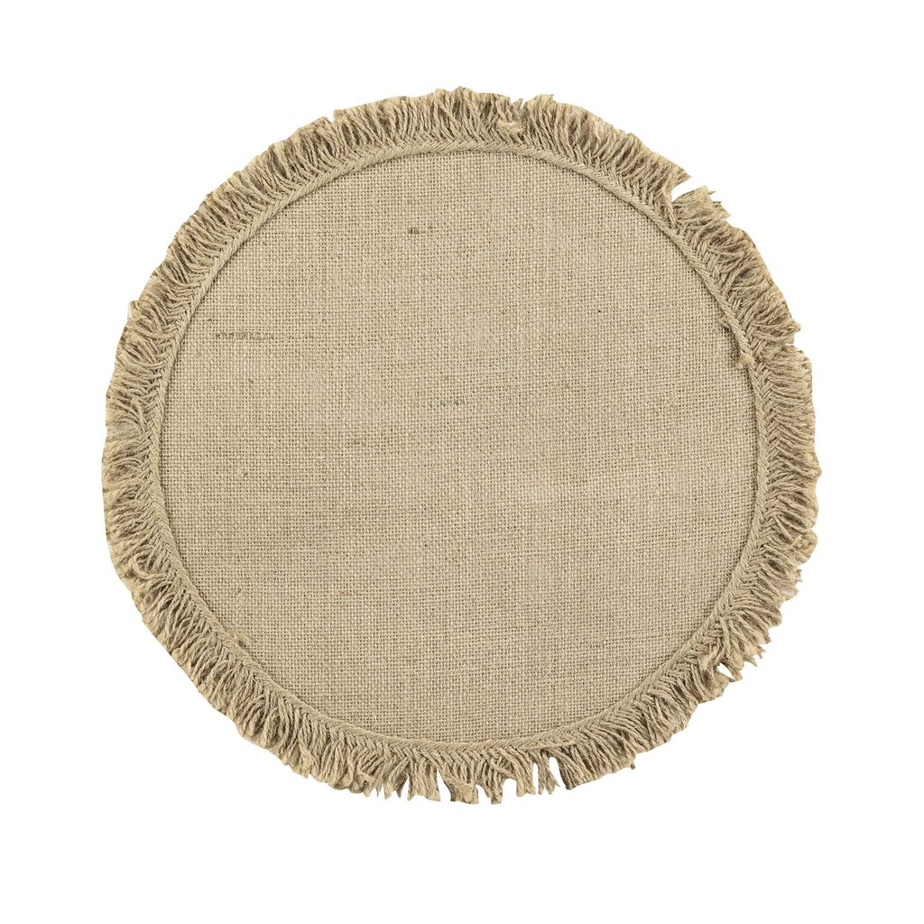 Set de table (0) 38 cm jute uni+franges frangyss