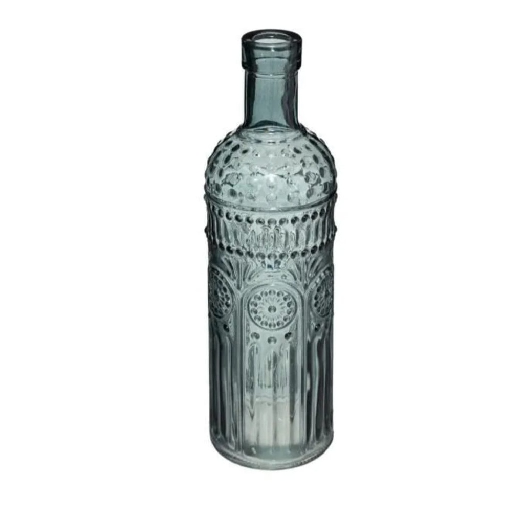 Bouteille bleu clair folk h24.5