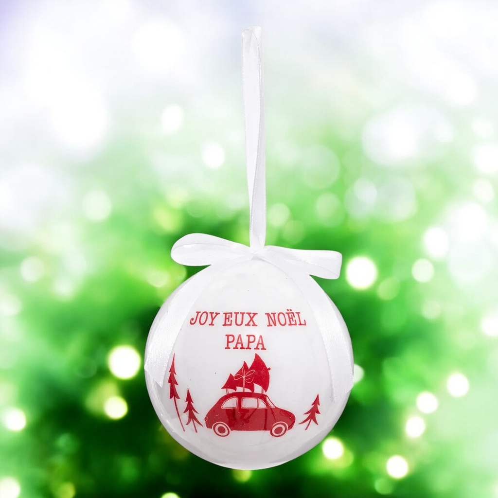 Boule de noel maman  papier impr 75mm 