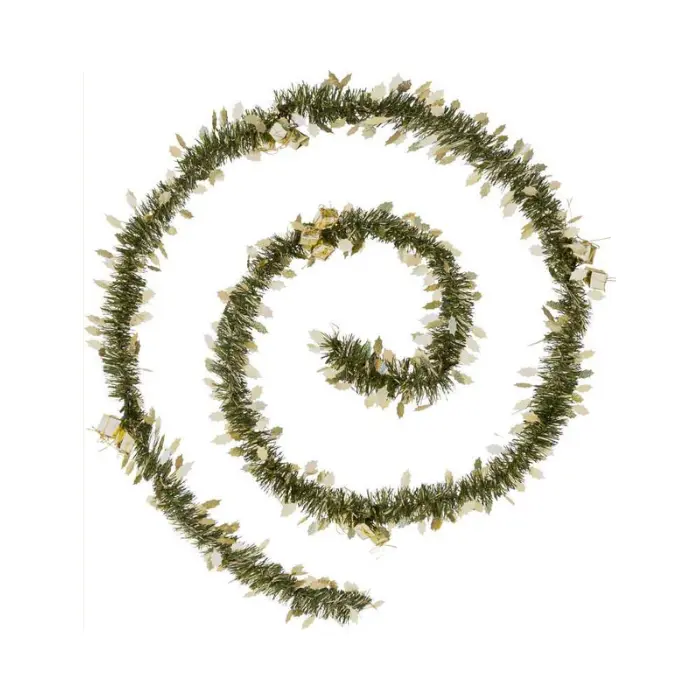 Guirlande verte 100x4x2.7m houx or