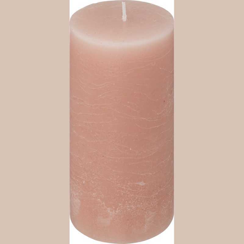 Bougie  rond olia rose 6.8x14cm