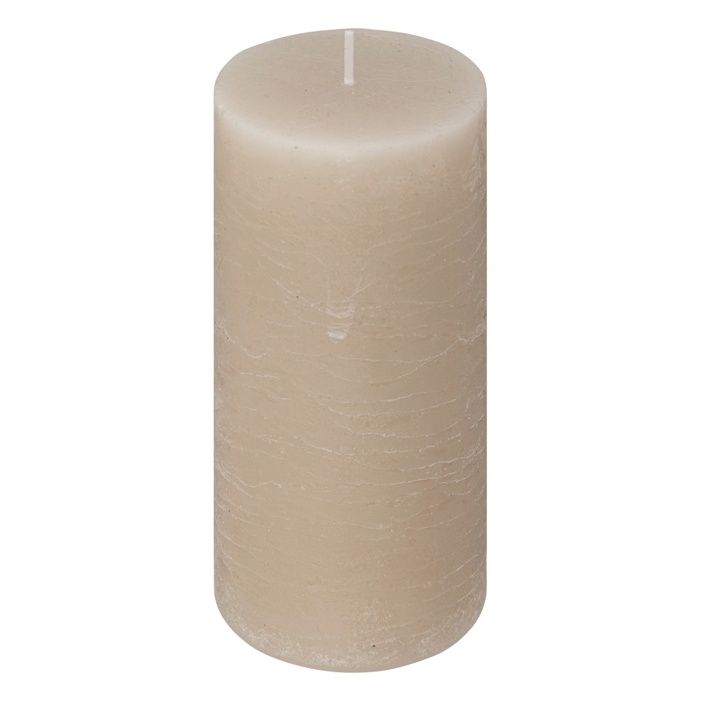 Bougie rond olia taupe  6.8x14 cm