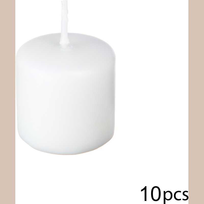 Bougie   x10 many blanc d3.8