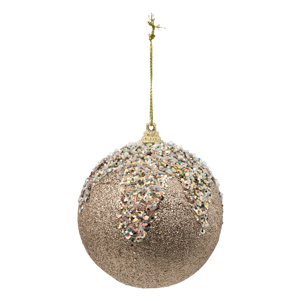Boule de noel plf or deco irise 80mm