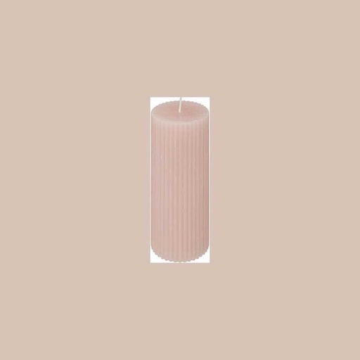 Bougie rond demi rose 5x14cm
