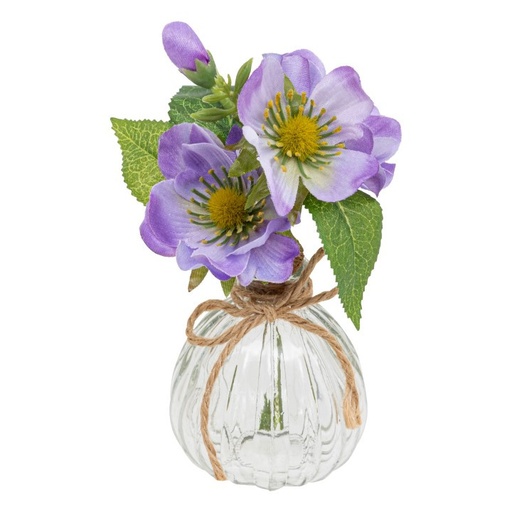 Compo vase verre nela violet h17
