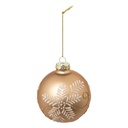 Boule de noel verre 80mm fleur neige or