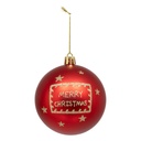 Boule de noel plast merry xmas rg 80mm