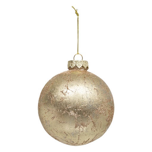 Boule de noel plast effet metal or 100mm