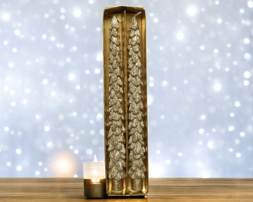 Bougie paraffine bougie longue sapin metallique