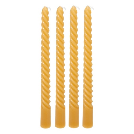 Bougie baton twist hugo jaune h25 x4